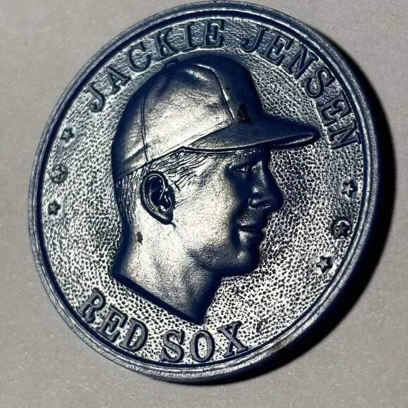 1958 Armour Coins Baseball Jackie Jensen Boston Red Sox Player Blue Vintage - Picture 8 of 16